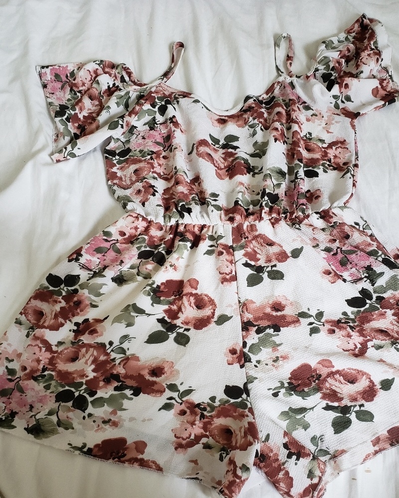 Cold shoulder Floral romper